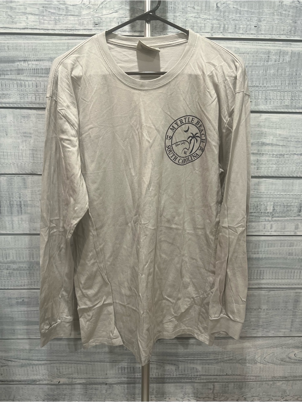 Salty wave collection Myrtle Beach Palm Long-Sleeve Shirt - Light Cream